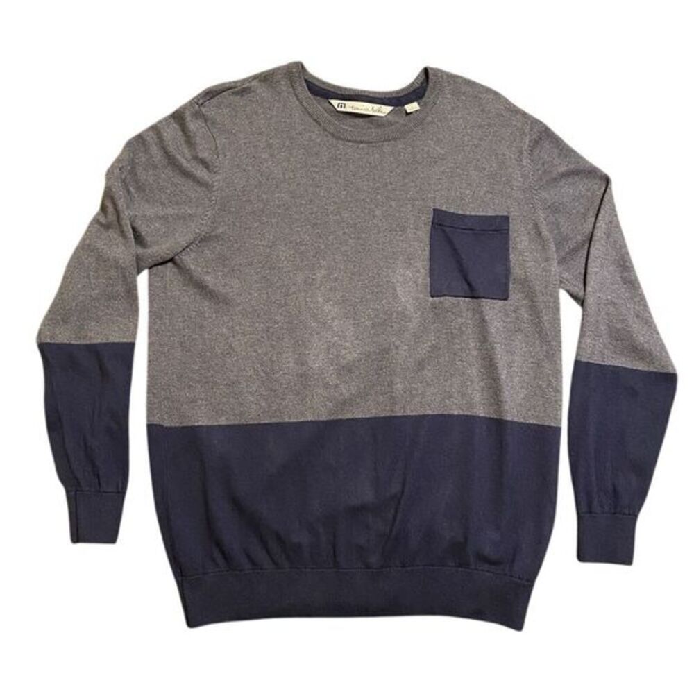 Travis Mathew Pullover Sweater Blue Navy Blue Rayon/nylon/cashmere Men's Large L